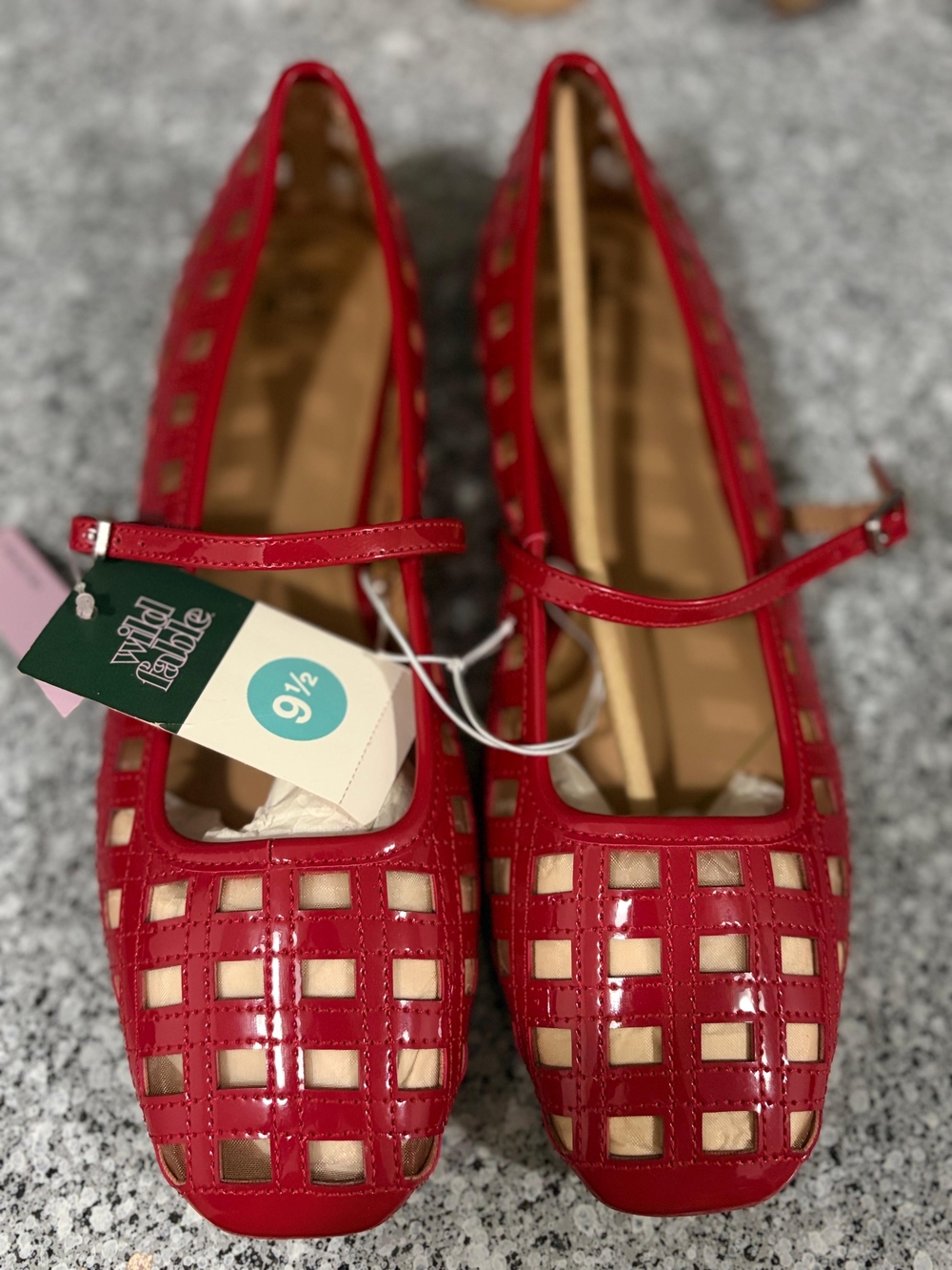 wild fable Red Patent Mary Jane Cutout Flats